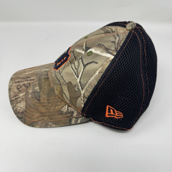 Detroit Tigers Hat Cap Fitted Mens Medium Camo Navy Mesh MLB Baseball New Era - Picture 2 of 6